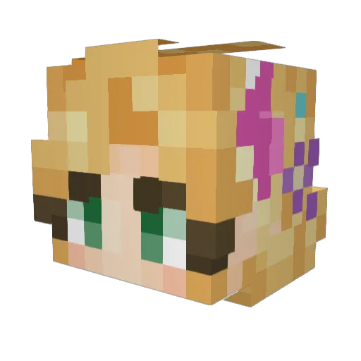 punziee Minecraft avatar head, 3D render