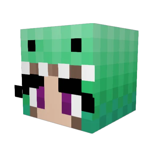 puppermintTea Minecraft avatar head, 3D render