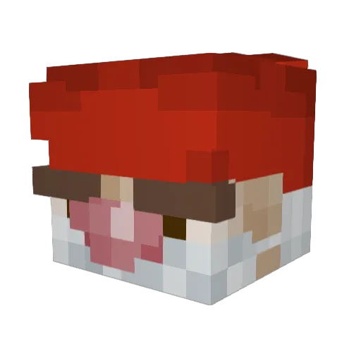 puppii Minecraft avatar head, 3D render