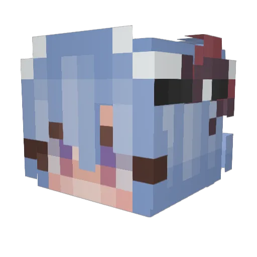 puppygirlfemcel Minecraft avatar head, 3D render