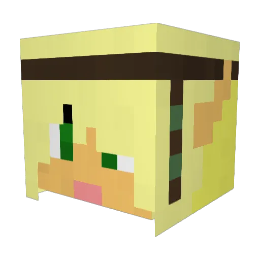 pupsiali Minecraft avatar head, 3D render