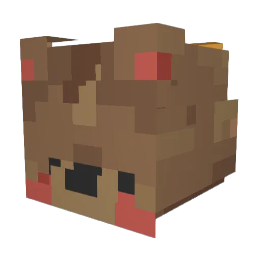 pupsixle Minecraft avatar head, 3D render
