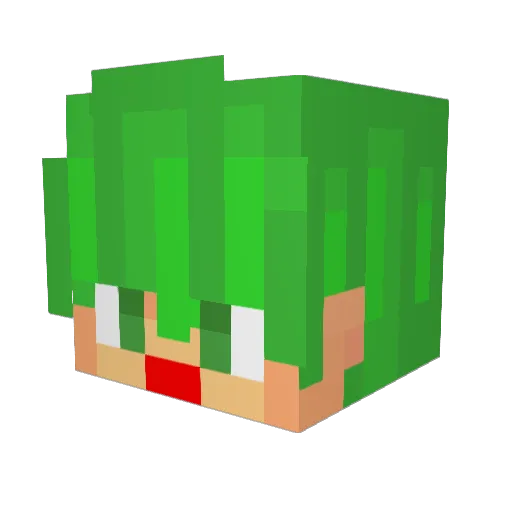 pupu_TV Minecraft avatar head, 3D render