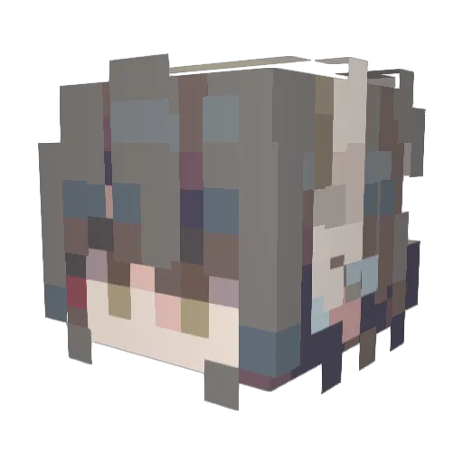 pupuq Minecraft avatar head, 3D render