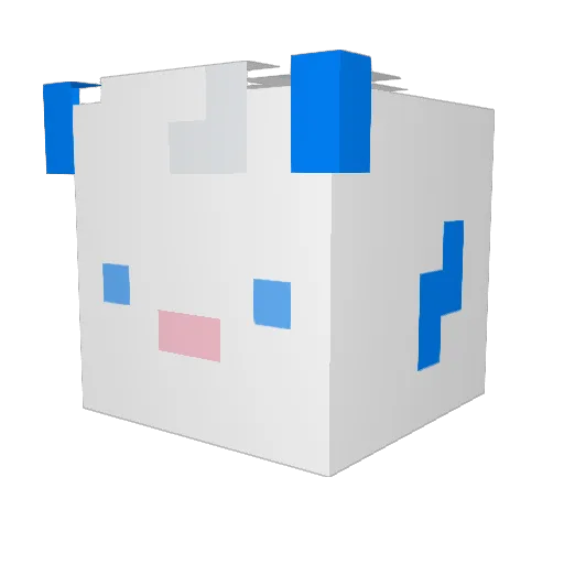 pur_furry Minecraft avatar head, 3D render