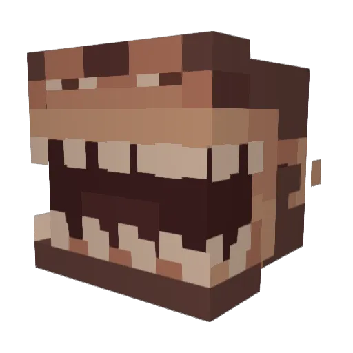 purapie Minecraft avatar head, 3D render