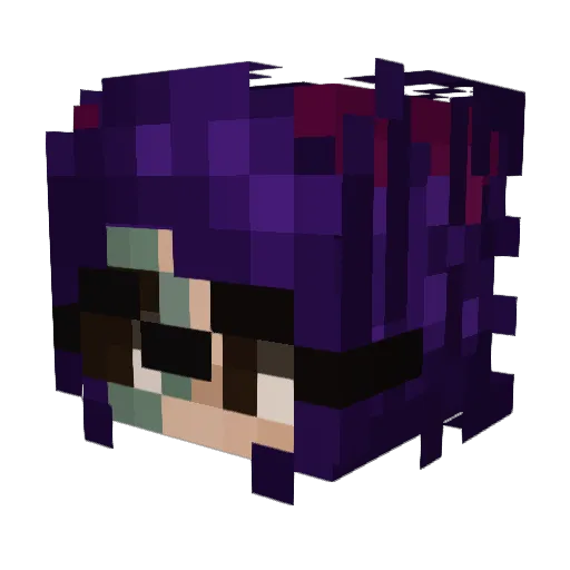 purbleplanet Minecraft avatar head, 3D render