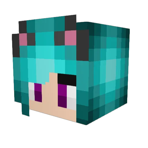 pure Minecraft avatar head, 3D render
