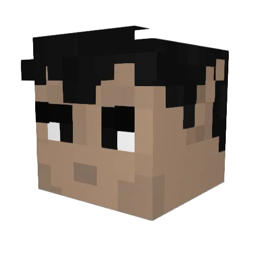 purely50 Minecraft avatar head, 3D render