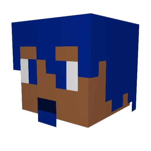 puresilverAg Minecraft avatar head, 3D render