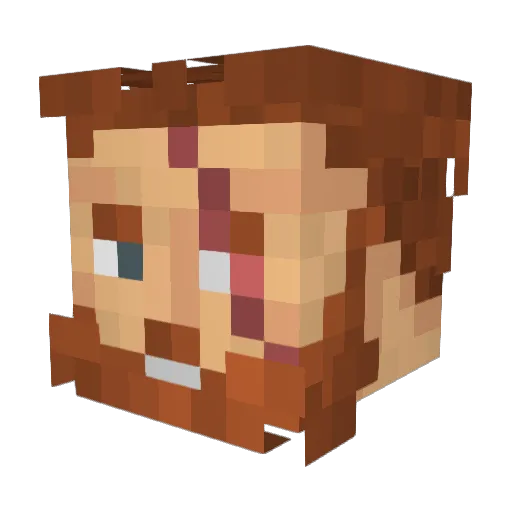 purgacy Minecraft avatar head, 3D render