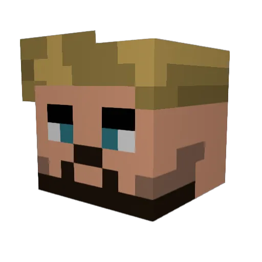 purillo Minecraft avatar head, 3D render