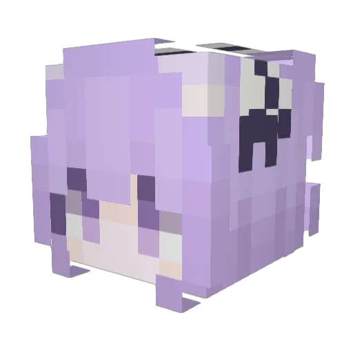 purine_ Minecraft avatar head, 3D render