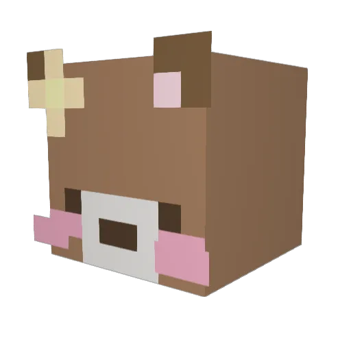 purinjia Minecraft avatar head, 3D render