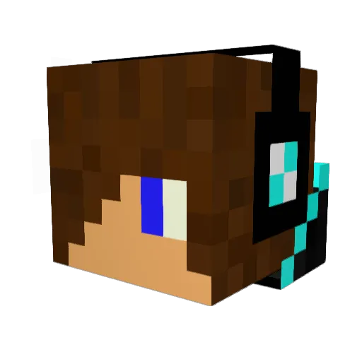 purkle Minecraft avatar head, 3D render