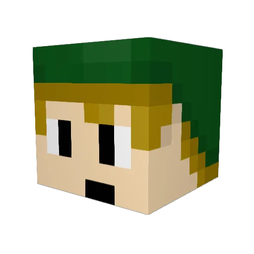 purp1 Minecraft avatar head, 3D render
