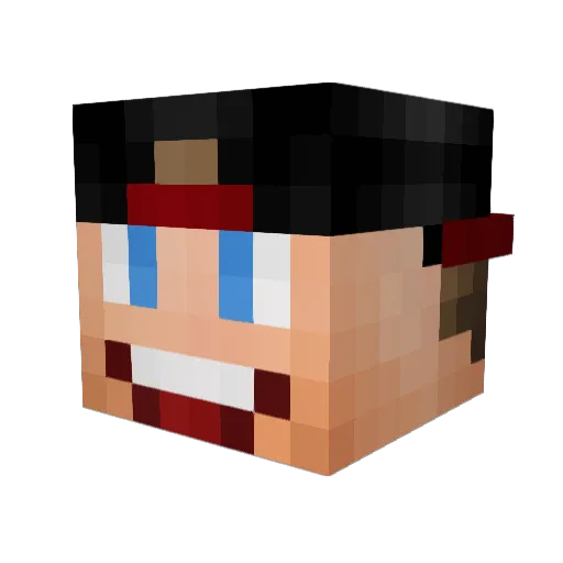 purpellolman Minecraft avatar head, 3D render
