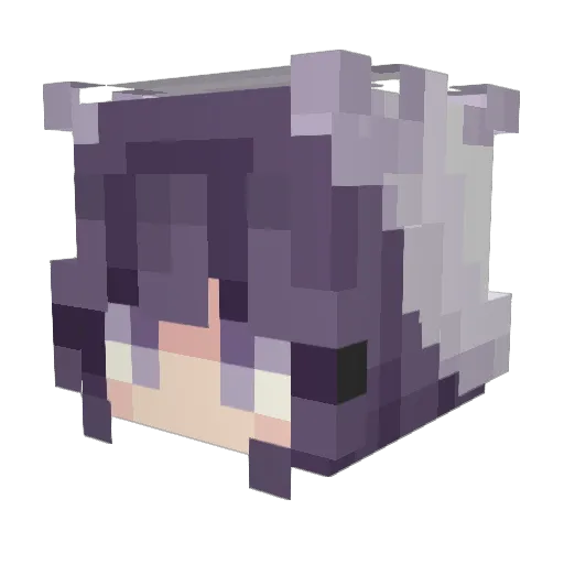 purple0v0 Minecraft avatar head, 3D render
