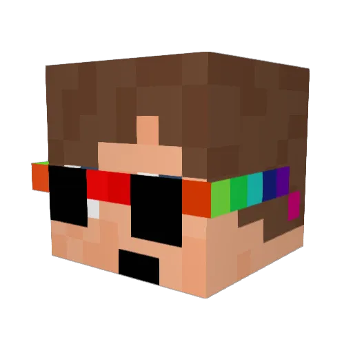 purple1441 Minecraft avatar head, 3D render