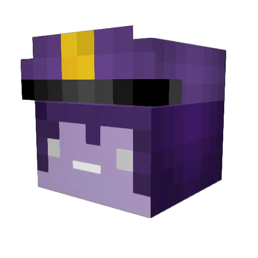 purple_E8 Minecraft avatar head, 3D render