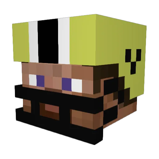 purple_p1zza Minecraft avatar head, 3D render