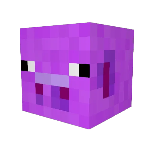 purple_pig Minecraft avatar head, 3D render
