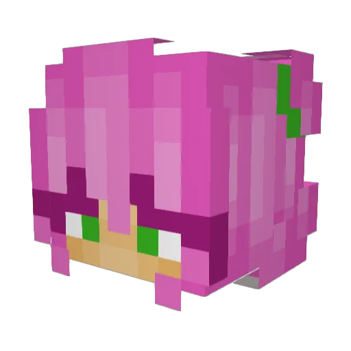 purplecocopops Minecraft avatar head, 3D render