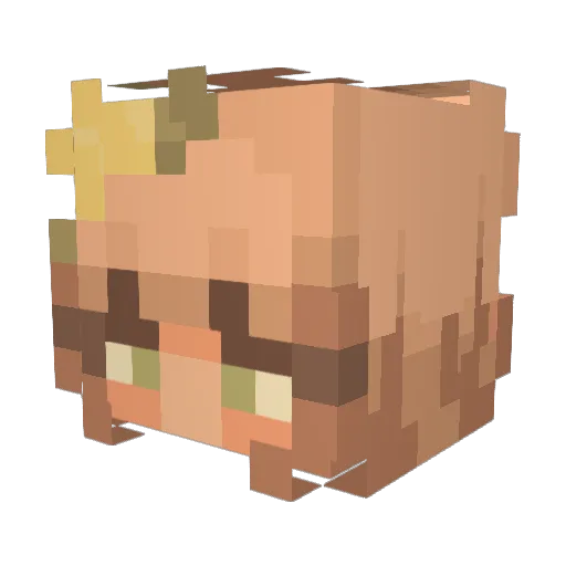 purplefoal Minecraft avatar head, 3D render