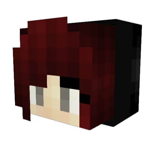 purplefundip Minecraft avatar head, 3D render