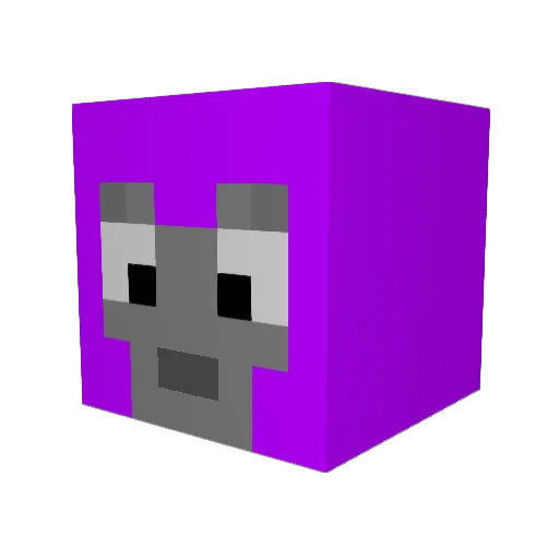 purplegorilla Minecraft avatar head, 3D render