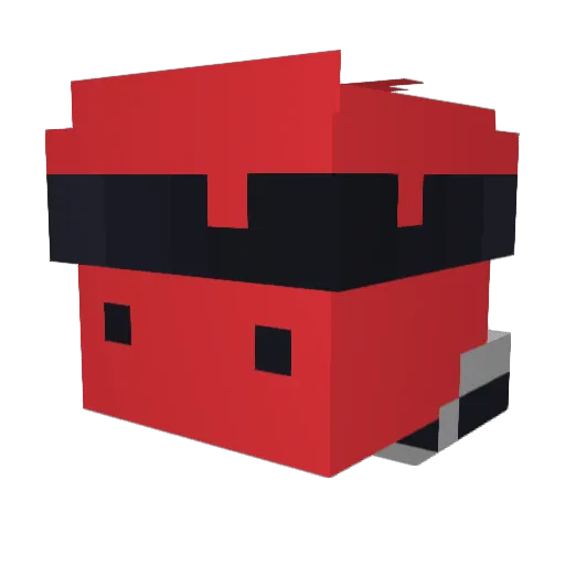 purplelet Minecraft avatar head, 3D render