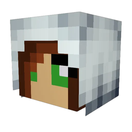 purpleoctopusful Minecraft avatar head, 3D render