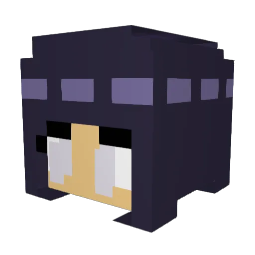 purpleomu Minecraft avatar head, 3D render