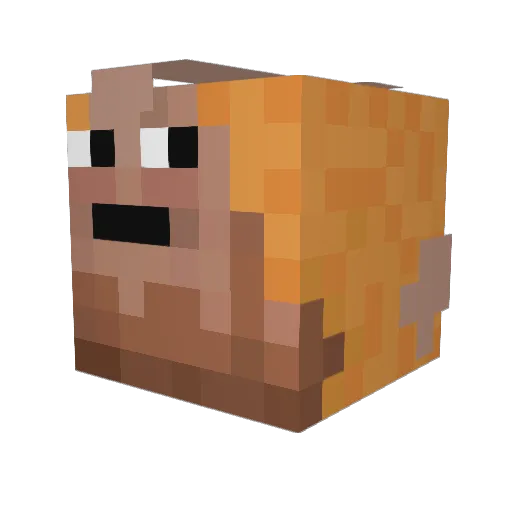 purpleprisonbad Minecraft avatar head, 3D render