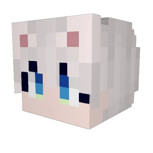 purplerat_ Minecraft avatar head, 3D render