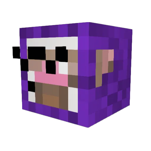 purpleshep_dutch Minecraft avatar head, 3D render