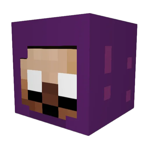 purplesmurf47 Minecraft avatar head, 3D render