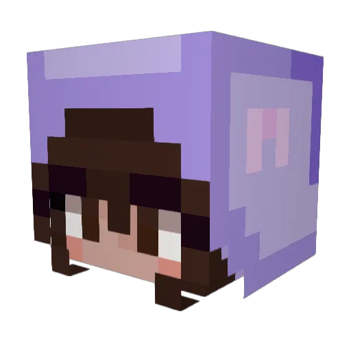 purplesoreal Minecraft avatar head, 3D render