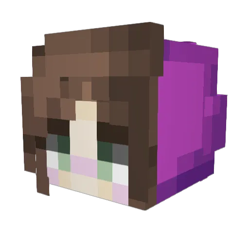 purpleteletubbe Minecraft avatar head, 3D render