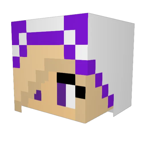 purpletiger74 Minecraft avatar head, 3D render