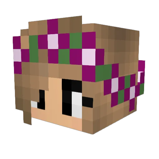 purpleunicorngrl Minecraft avatar head, 3D render