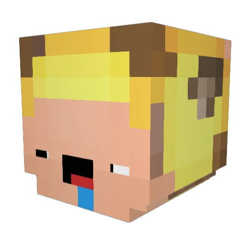 purplexwho Minecraft avatar head, 3D render