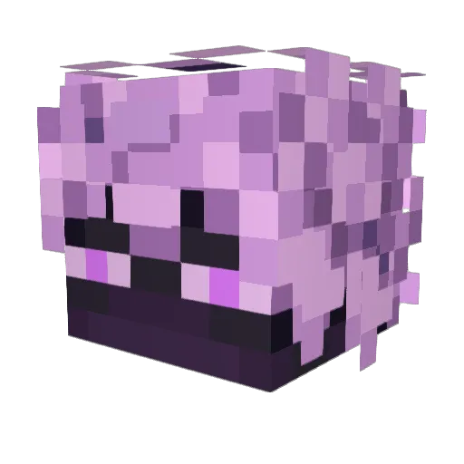 purpllish Minecraft avatar head, 3D render