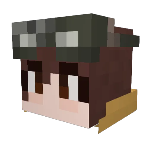 purplmoomoo Minecraft avatar head, 3D render
