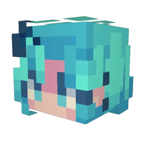 purpsoup Minecraft avatar head, 3D render