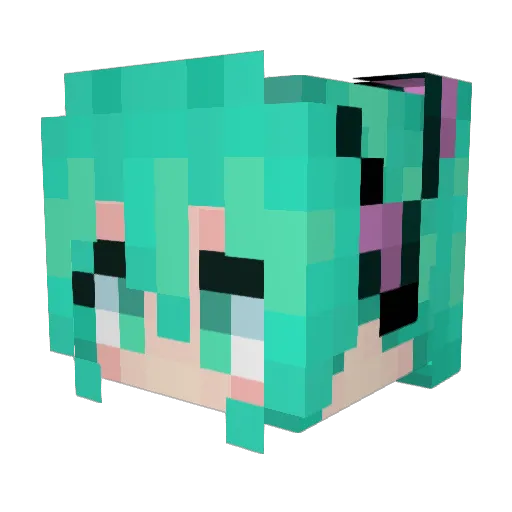 purpurina_ Minecraft avatar head, 3D render