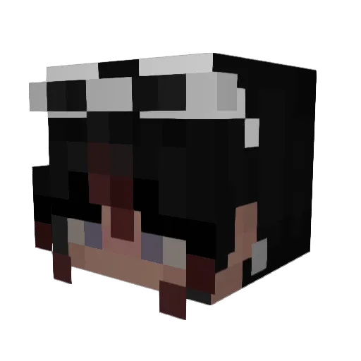 purqlis Minecraft avatar head, 3D render