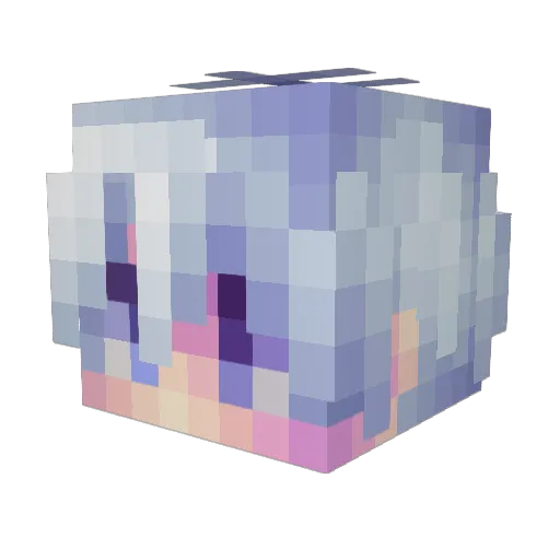 purrpureo Minecraft avatar head, 3D render
