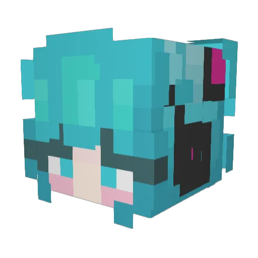 puruilin Minecraft avatar head, 3D render