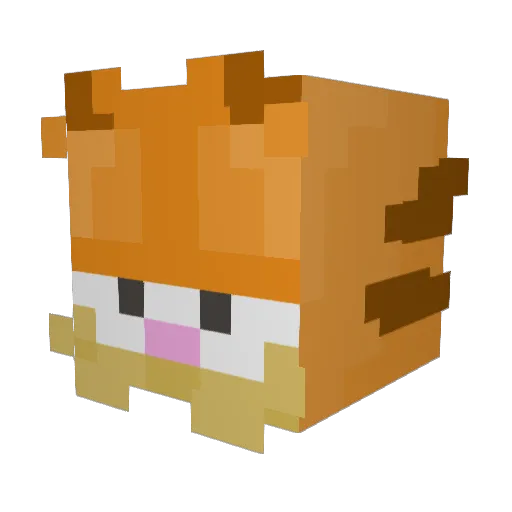 pusheenkat Minecraft avatar head, 3D render